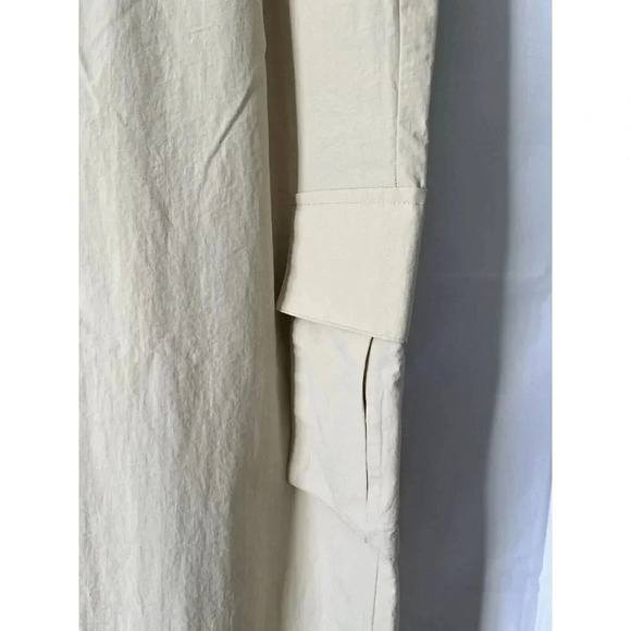 NWT Wilo Anthropologie Wide Leg High Rise Cargo Pants - Small - Beige Sand - Picture 3 of 13